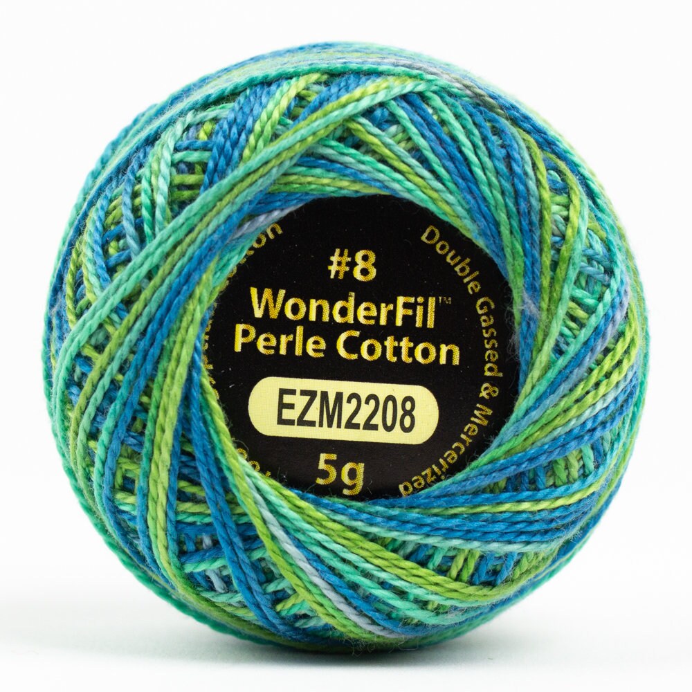 Wonderfil Eleganza Perle Cotton Thread #8 Alison Glass Variegated - EZM2208 Mermaid / embroidery stitching thread