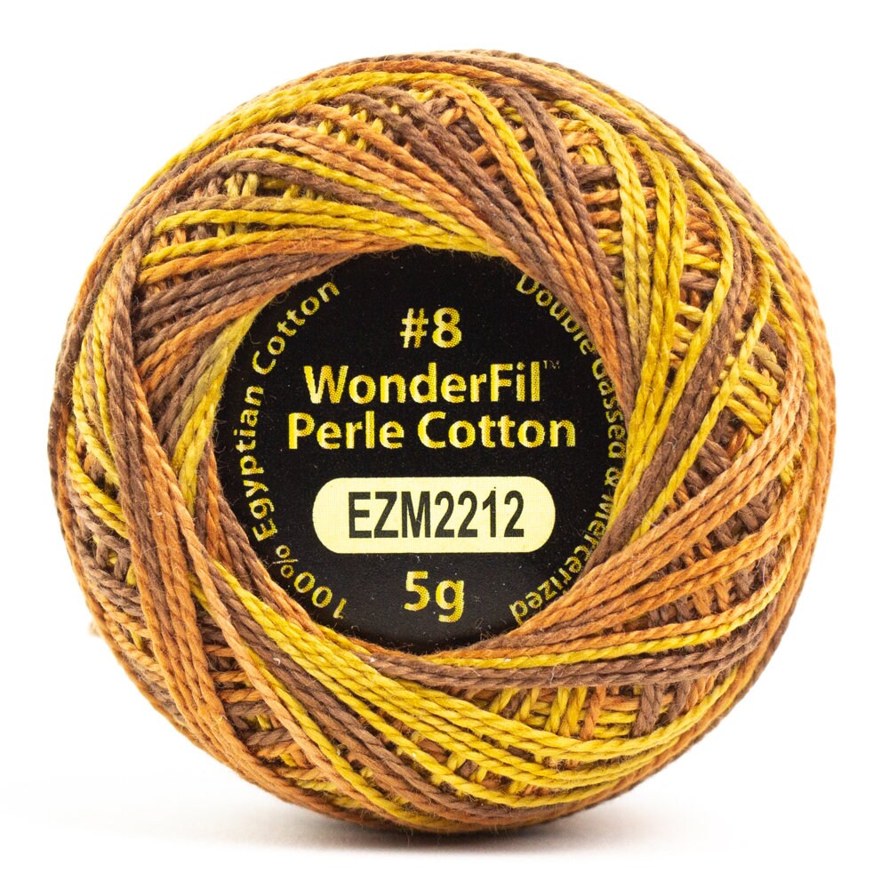 Wonderfil Eleganza Perle Cotton Thread #8 Alison Glass Variegated - EZM2212 Tawny / embroidery stitching thread
