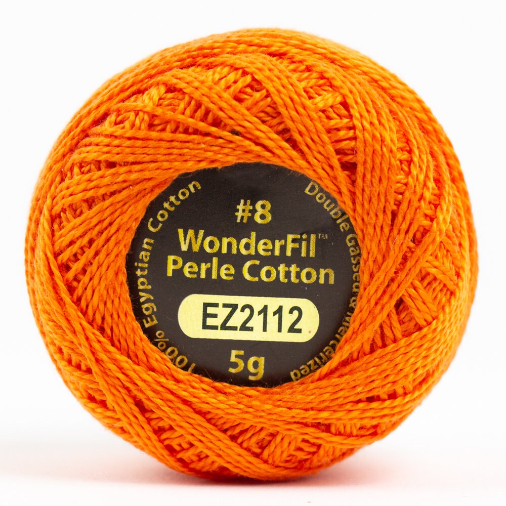 Wonderfil Eleganza Perle Cotton Thread #8 Alison Glass - EZ2112 Pumpkin / embroidery stitching thread