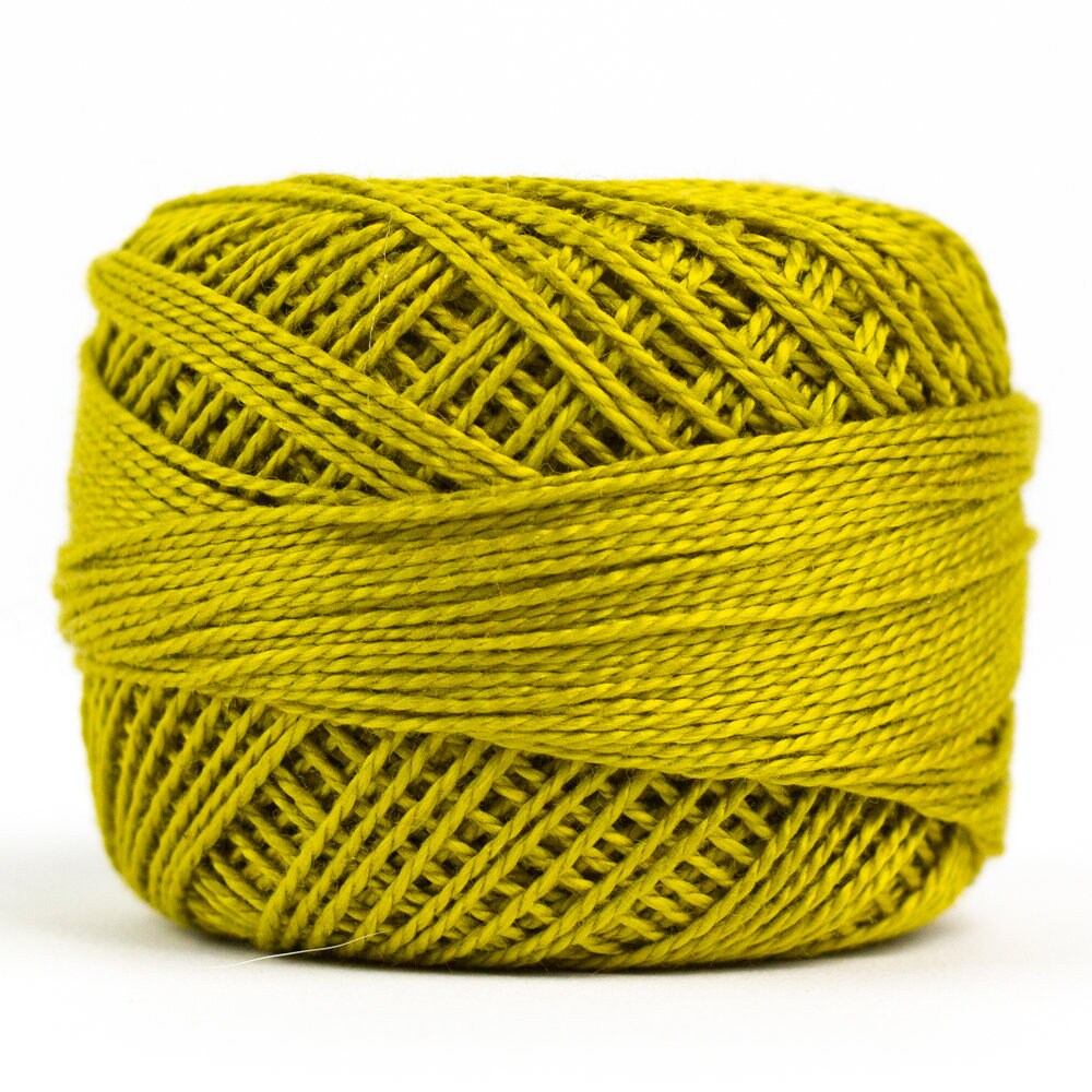 Wonderfil Eleganza Perle Cotton Thread #8 Alison Glass - EZ2119 Chartreuse/ embroidery stitching thread