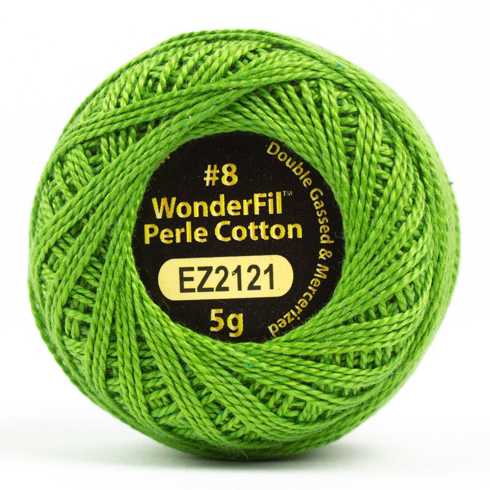 Wonderfil Eleganza Perle Cotton Thread #8 Alison Glass - EZ2121 Shamrock/ embroidery stitching thread