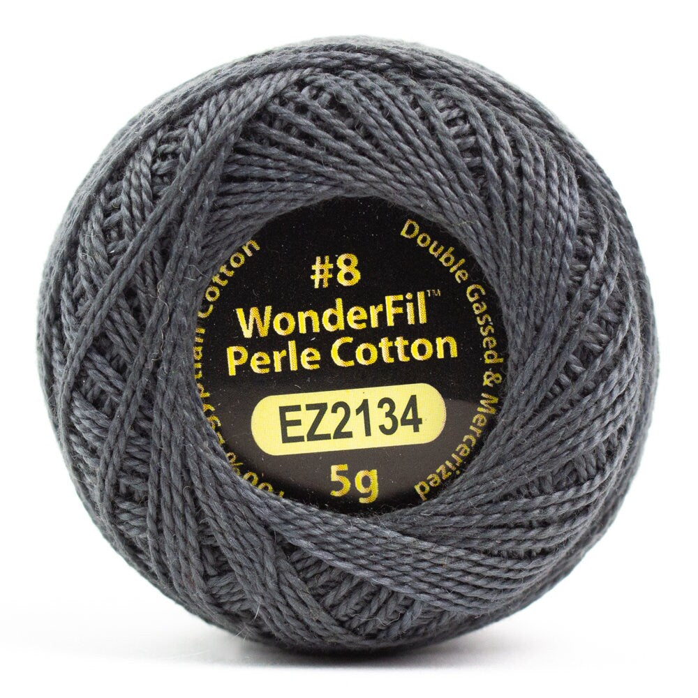 Wonderfil Eleganza Perle Cotton Thread #8 Alison Glass - EZ2134 Charcoal / embroidery stitching thread