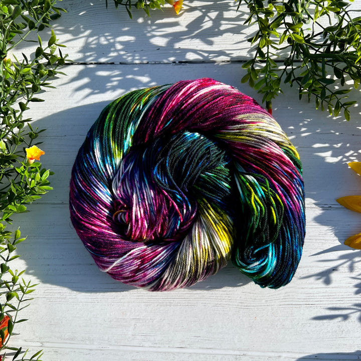 Monet's Garden - Hand dyed yarn - Mohair - Fingering - Sock - DK - Sport - Worsted - Bulky - Variegated Fantasy Yarn