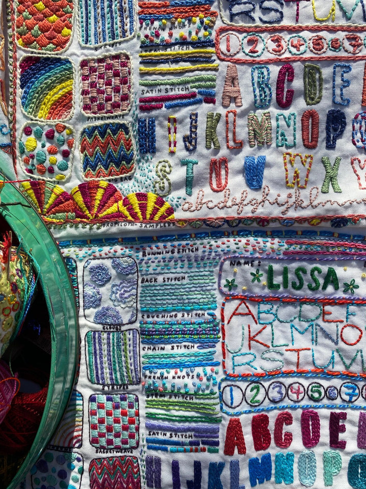 Schoolhouse Sampler Dropcloth Samplers embroidery sampler preprinted