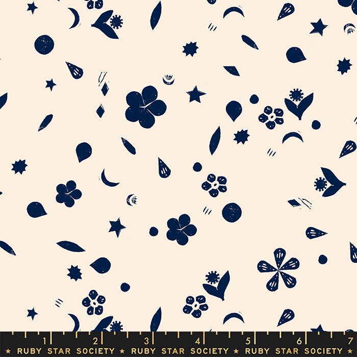 Moonglow Natural Garden Sketches Fabric by Alexia Marcelle Abegg for Ruby Star Society / RS4078 11 / Half yard continuous cut