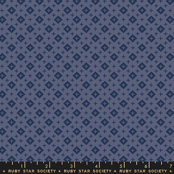 Moonglow Periwinkle Basket Geometric Plus Fabric by Alexia Marcelle Abegg for Ruby Star Society / RS4082 18 / Half yard continuous cut