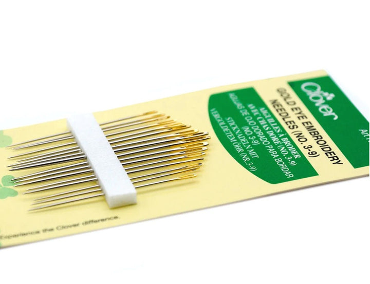 Clover Gold Eye Embroidery Needle 3-9 variety pack