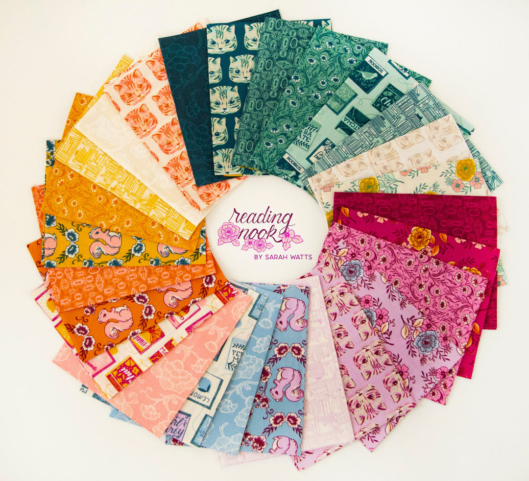 Reading Nook Fancy Squirrel Goldenrod Fabric by Sarah Watts for Ruby Star Society / RS2077 11/ Half yard continuous cut