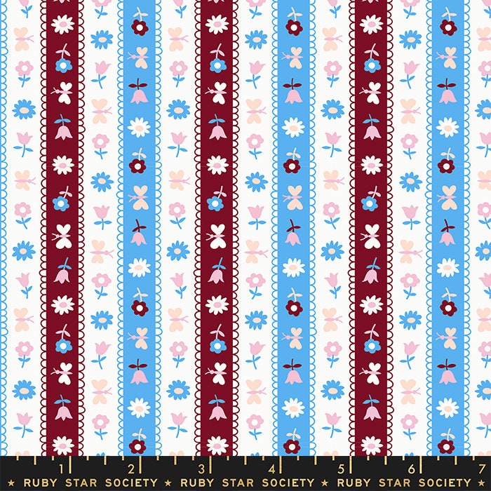 Lil Ribbon Stripe Altitude Fabric by Kimberly Kight for Ruby Star Society / RS3056 16 / Half yard continuous cut