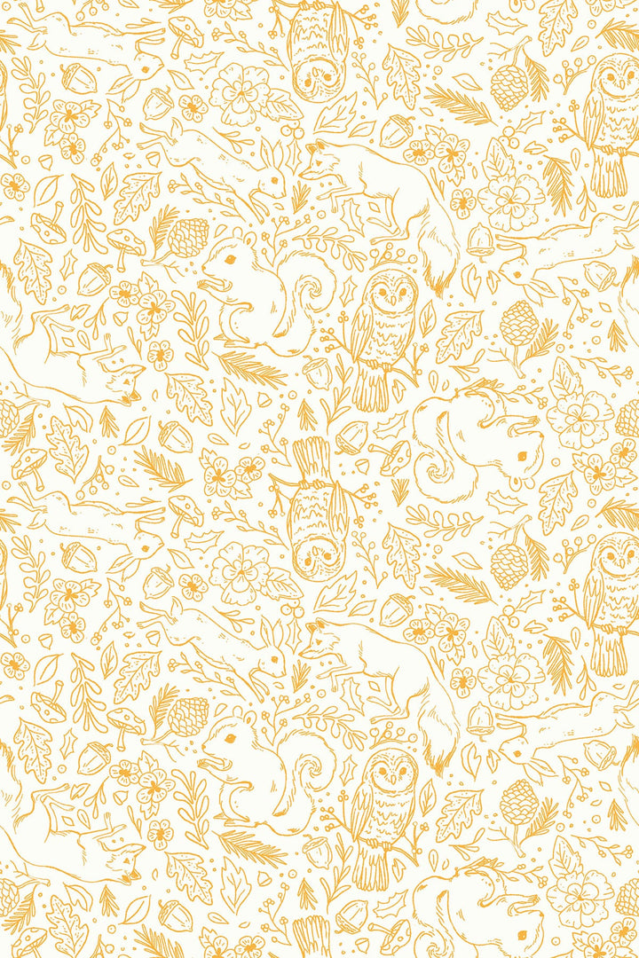 Winterglow Honey Woodland Creatures by Collaborative Collection for Ruby Star Society / RS5107 11 / Half yard continuous cut