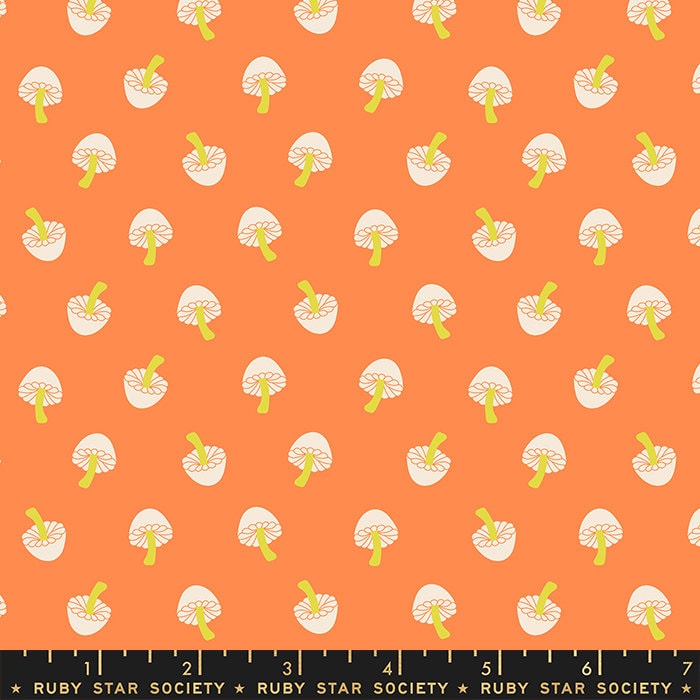 Tiny Frights Pumpkin Tiny Mushrooms by Collaborative Collection for Ruby Star Society / RS5118 13 / Half yard continuous cut