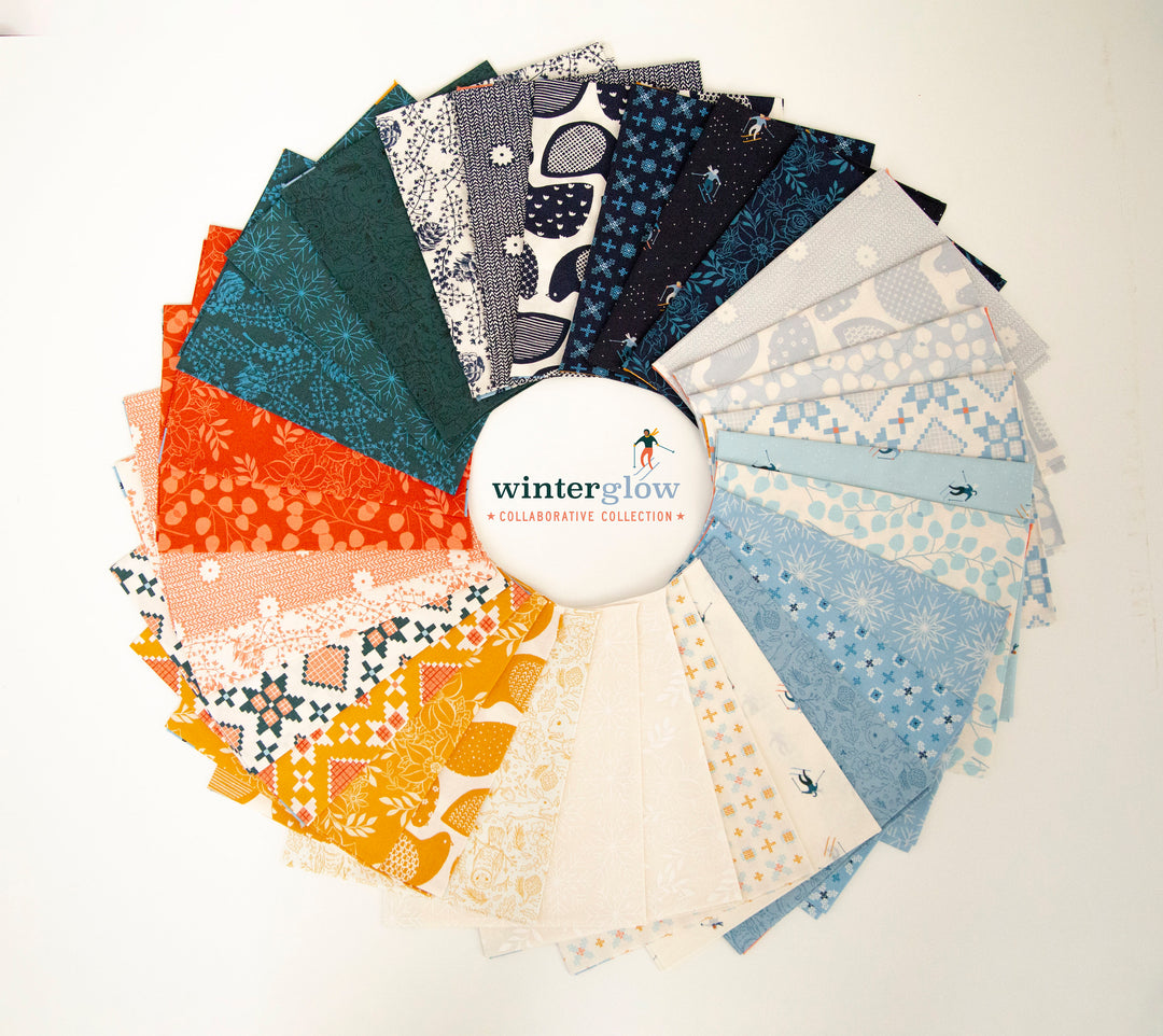 Winterglow Navy Snow Birds by Collaborative Collection for Ruby Star Society / RS5113 13 / Half yard continuous cut