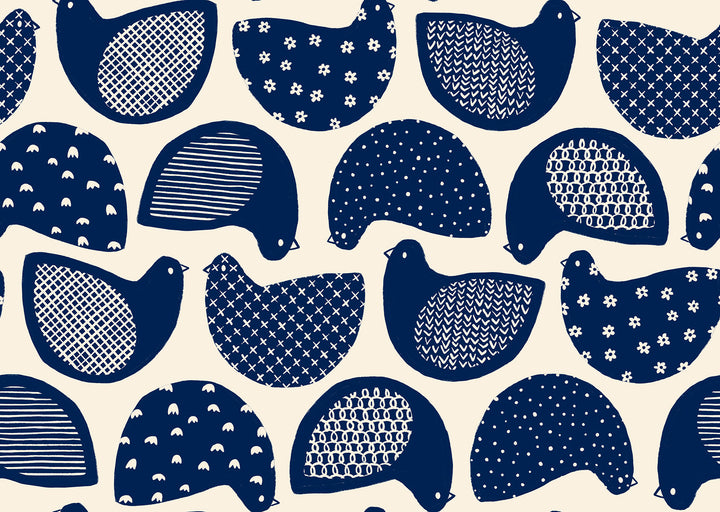 Winterglow Navy Snow Birds by Collaborative Collection for Ruby Star Society / RS5113 13 / Half yard continuous cut