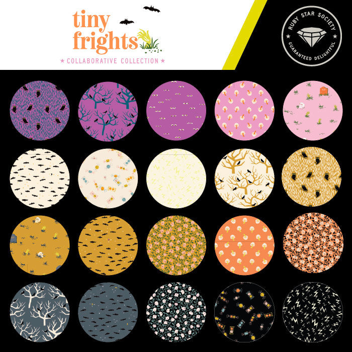 Tiny Frights Cactus Bats Glow in the Dark by Collaborative Collection for Ruby Star Society / RS5115 14G / Half yard continuous cut