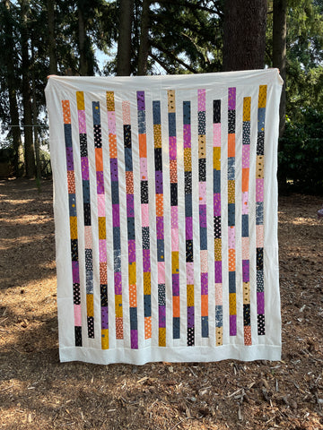 verticals quilt made in tiny frights fabric